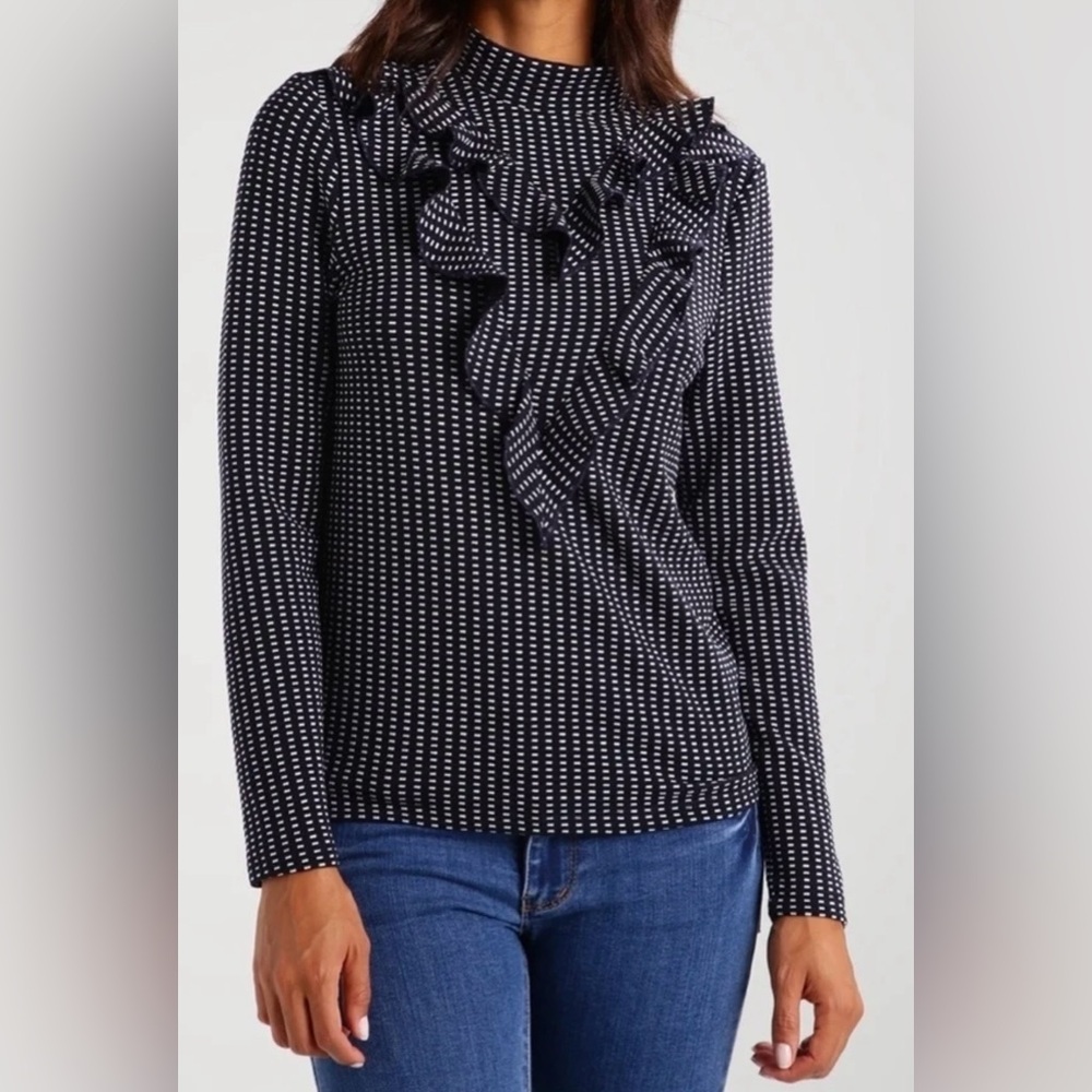 Noisy Mae Stretchy Navy Print Top
